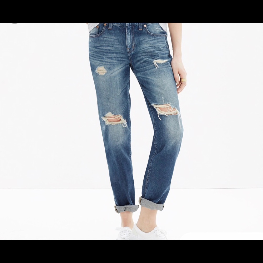Madwell ripped boyfriend denim jeans
